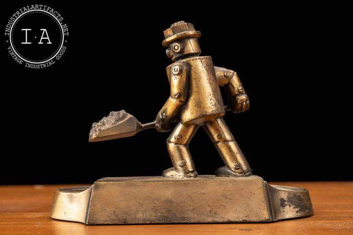 Antique Bronze "Iron Fireman" Ashtray