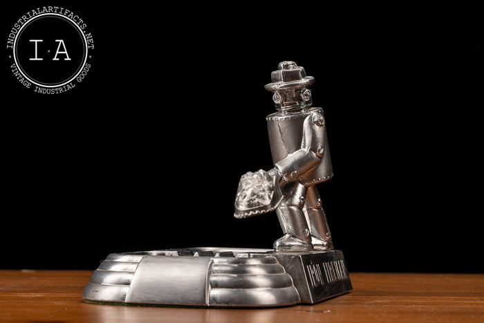 Antique Iron Fireman Ashtray