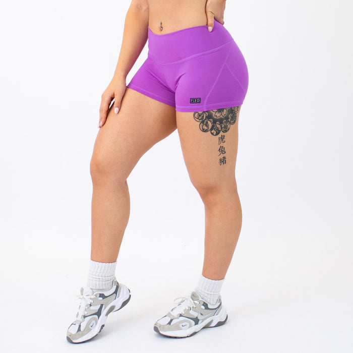 Heather Neon Purple Apex Contour Short 3.25" - Mid Rise by FLEO - 1