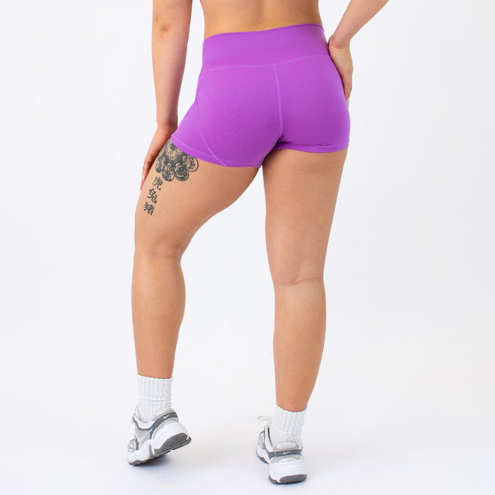 Heather Neon Purple Apex Contour Short 3.25" - Mid Rise by FLEO - 6