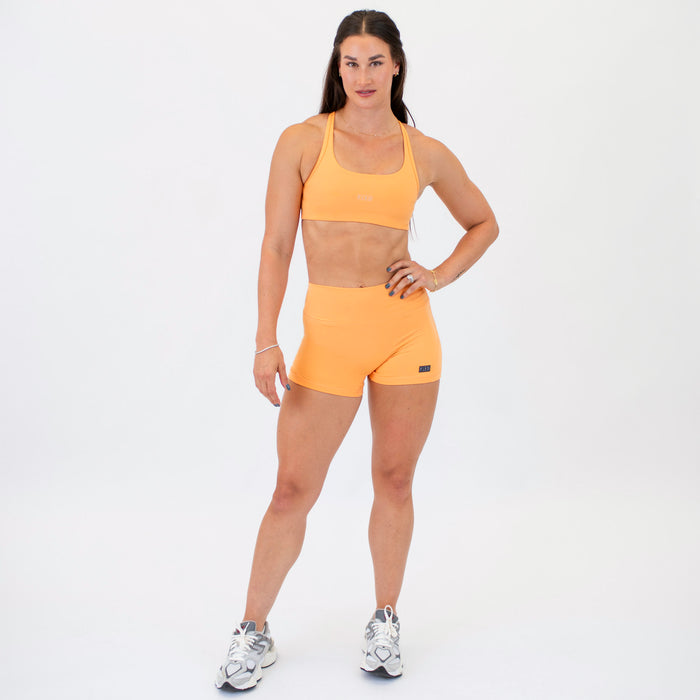 Papaya Mid Rise Contour Training Shorts For Women