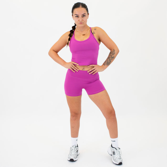 Berry Sorbet No Front Seam High Rise Spandex Shorts