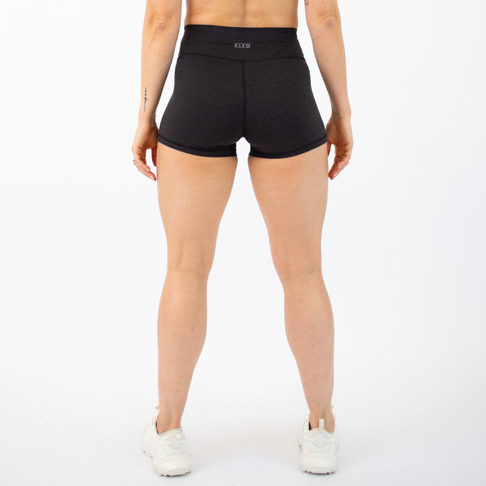 Heather Onyx No Front Seam High Rise Spandex Shorts