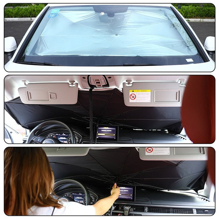 Automotive windshield sunshade
