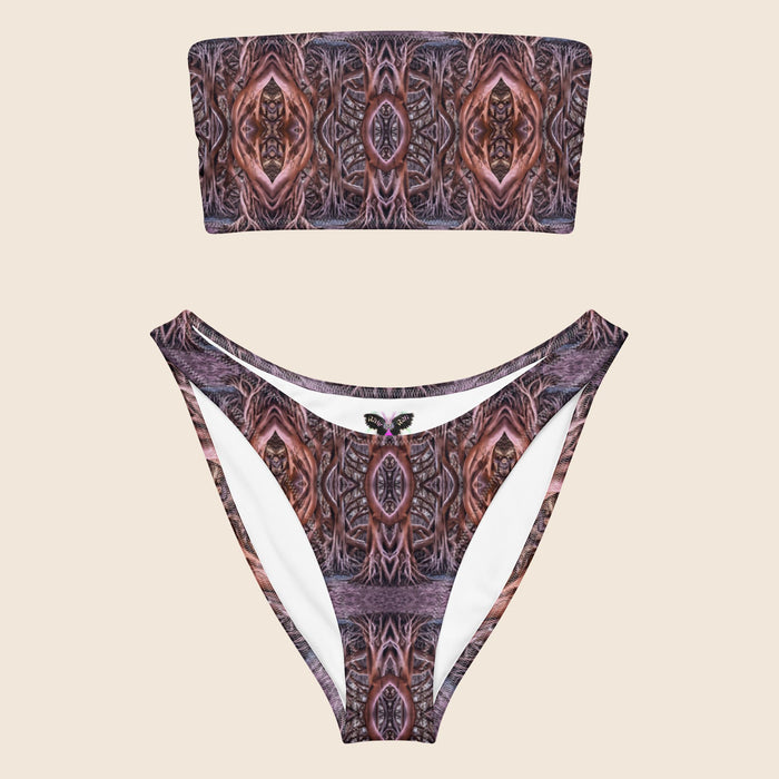 Banyan Tree Roots Print Recycled Bandeau Bikini