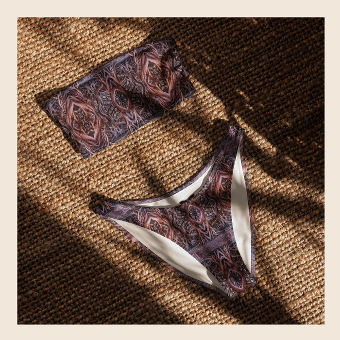 Banyan Tree Roots Print Recycled Bandeau Bikini