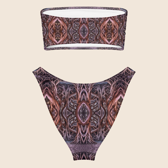 Banyan Tree Roots Print Recycled Bandeau Bikini