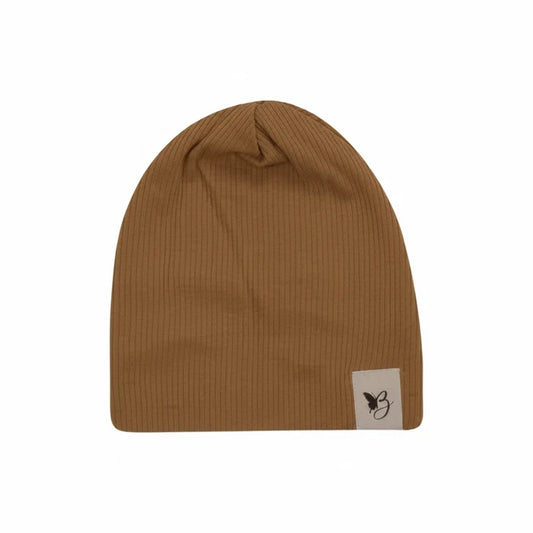 beanie ribbed - dark almond