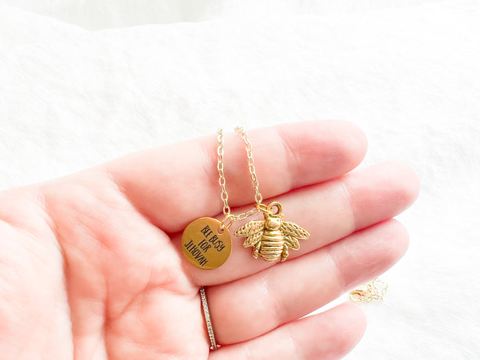 Bee Busy For Jehovah Gold Necklace