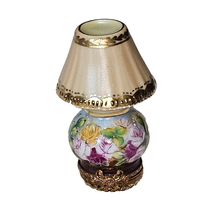 Beige Floral Limoges Lamp Porcelain Limoges furniture home French Trinket Box