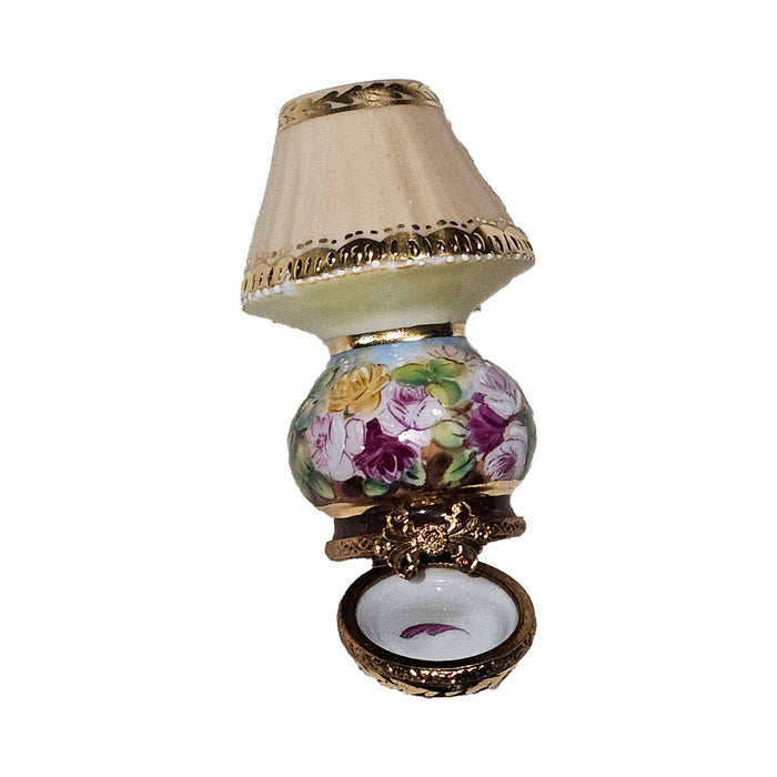 Beige Floral Limoges Lamp Porcelain Limoges furniture home French Trinket Box
