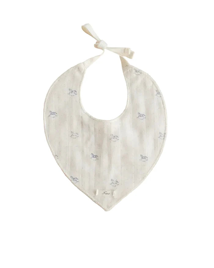 bib drool pointy gauze - rocking horse