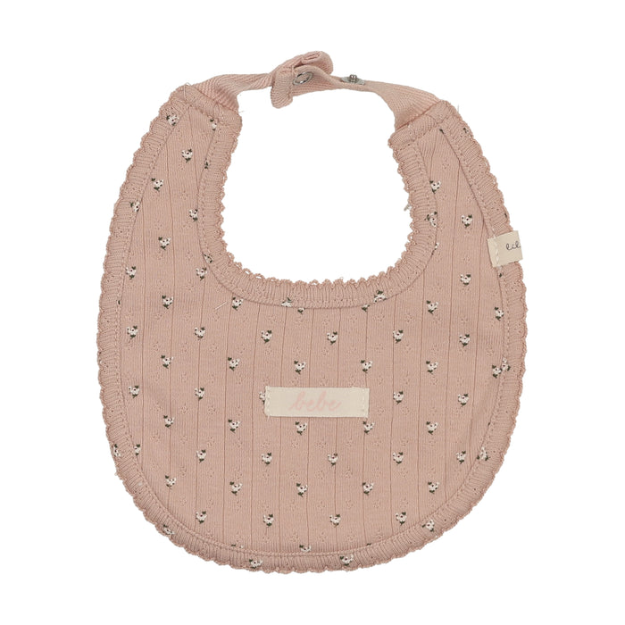 bib floret print pointelle - dusty pink