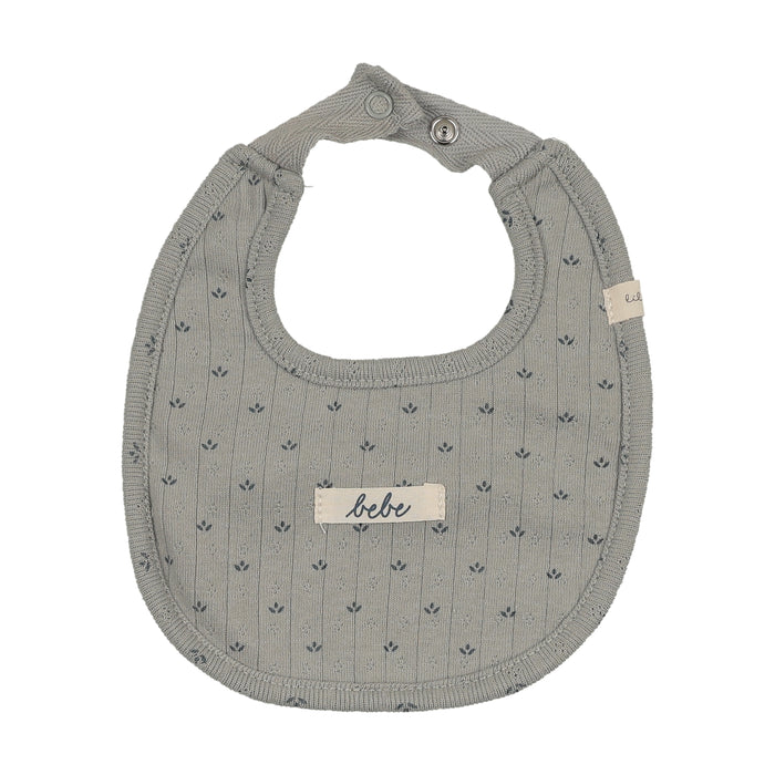 bib floret print pointelle - light blue
