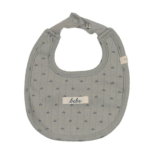 bib floret print pointelle - light blue