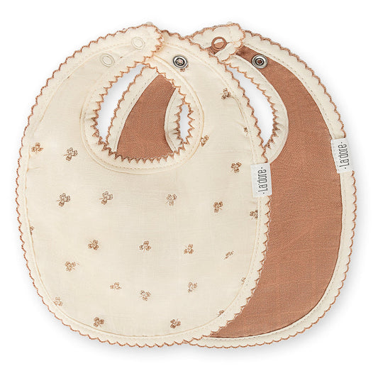 bib muslin printed - mini flower sage