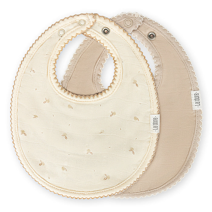 bib muslin printed - mini flower sage