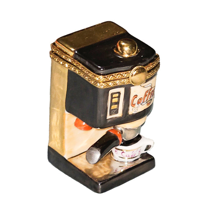 Gold Black Coffee Machine Box Porcelain Limoges Food Home French Trinket Box