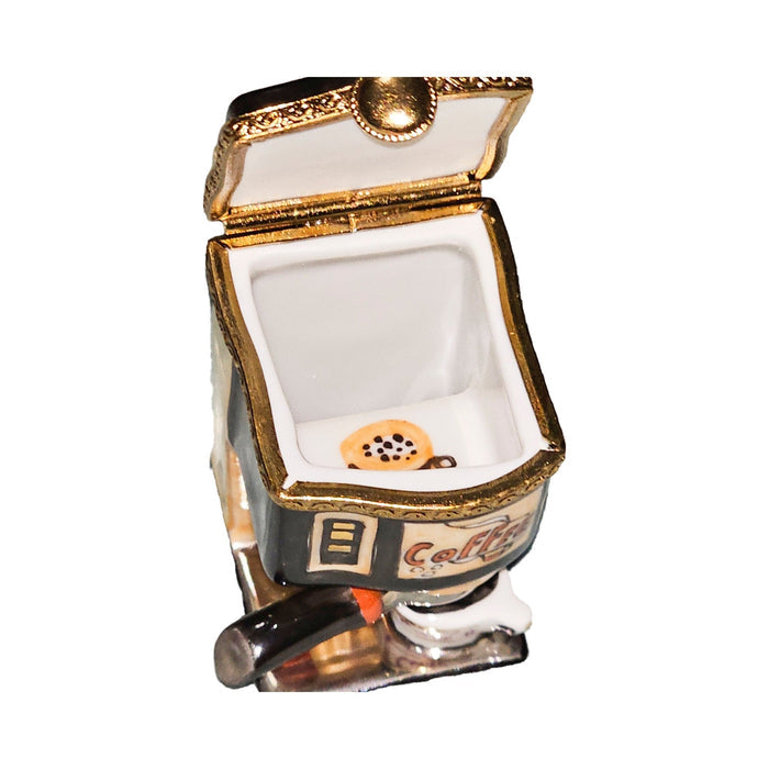 Gold Black Coffee Machine Box Porcelain Limoges Food Home French Trinket Box
