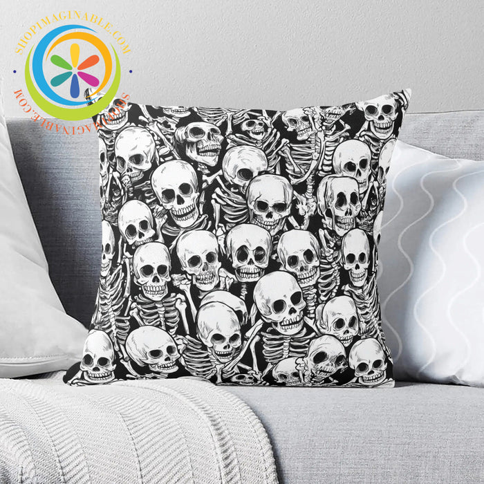 Black & White Skeletons Pillow Cover