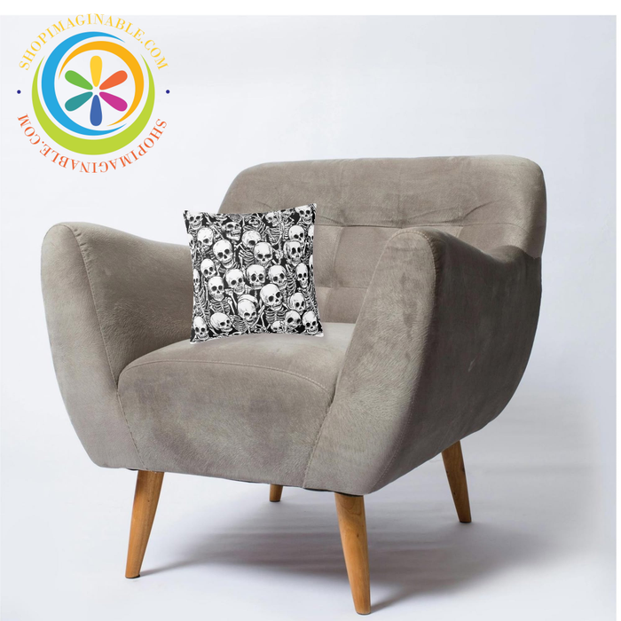 Black & White Skeletons Pillow Cover