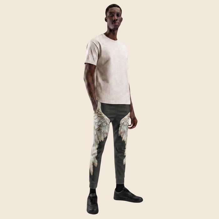 Black Wings Print Men's Joggers