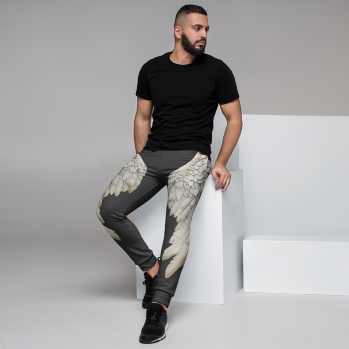 Black Wings Print Men's Joggers
