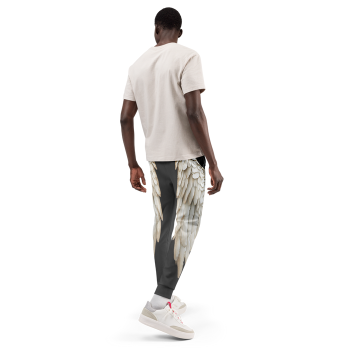 Black Wings Print Men's Joggers