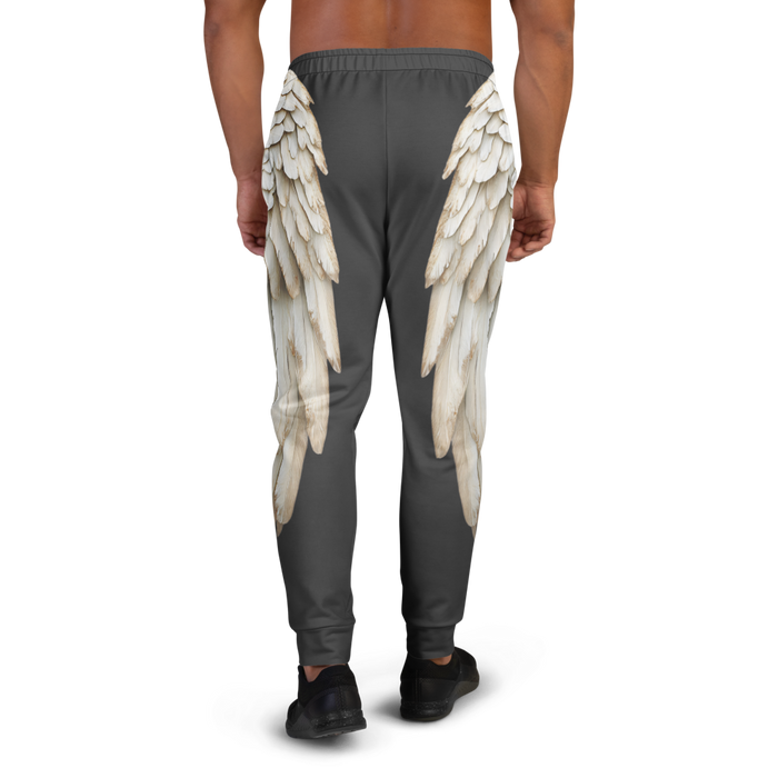Black Wings Print Men's Joggers