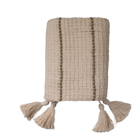 blanket honeycomb waffle  - deep beige