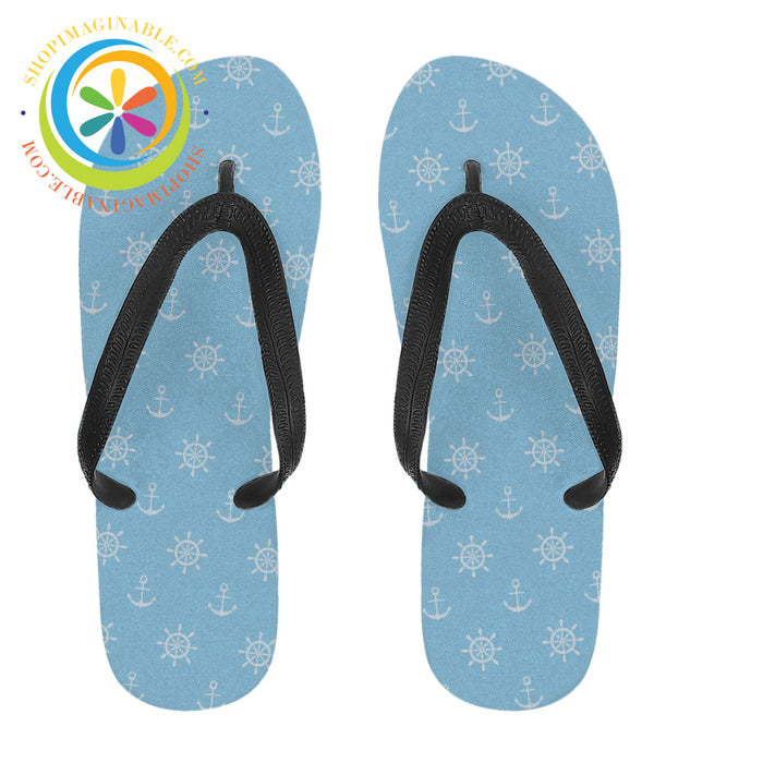 Blue Nautical Flip-Flops - Men's & Ladies-ShopImaginable.com