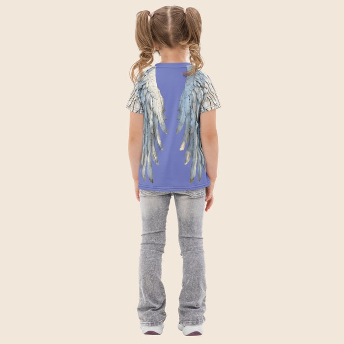 Blue Wings All-Over Print Kids Cotton T-Shirt