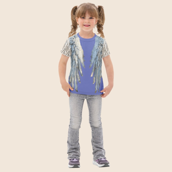 Blue Wings All-Over Print Kids Cotton T-Shirt
