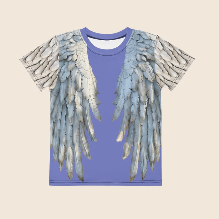 Blue Wings All-Over Print Kids Cotton T-Shirt