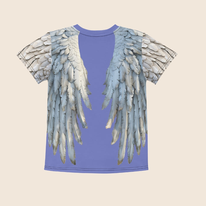 Blue Wings All-Over Print Kids Cotton T-Shirt