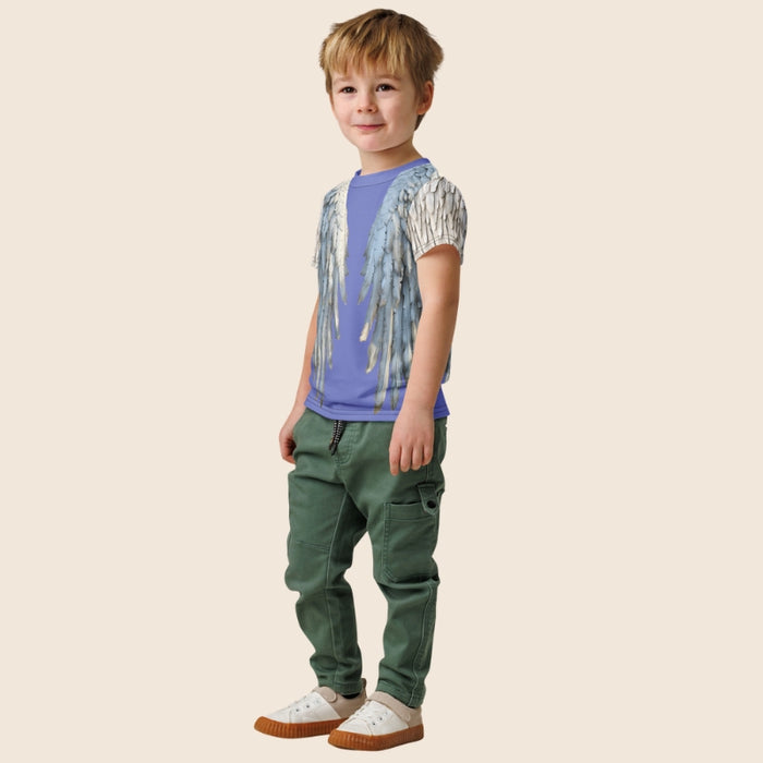 Blue Wings All-Over Print Kids Cotton T-Shirt