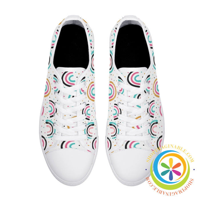 Boho Chic Rainbows Ladies Low Top Canvas Shoes