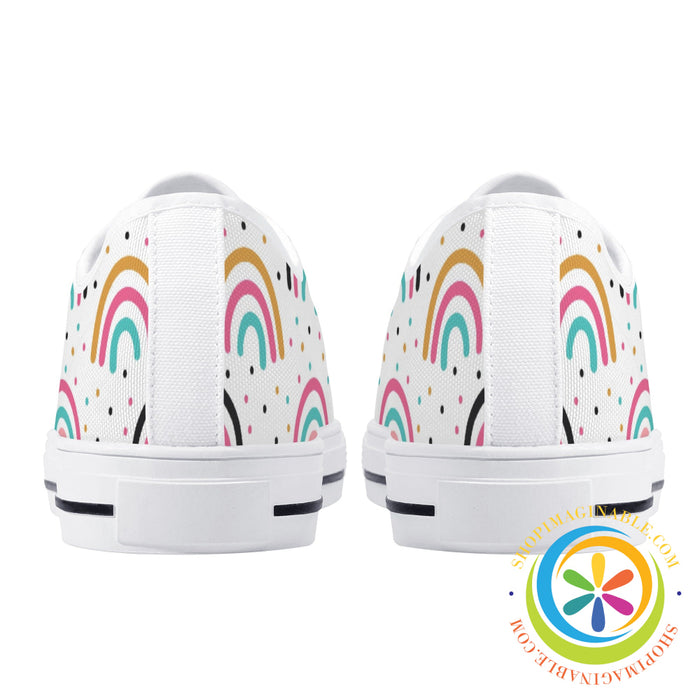 Boho Chic Rainbows Ladies Low Top Canvas Shoes