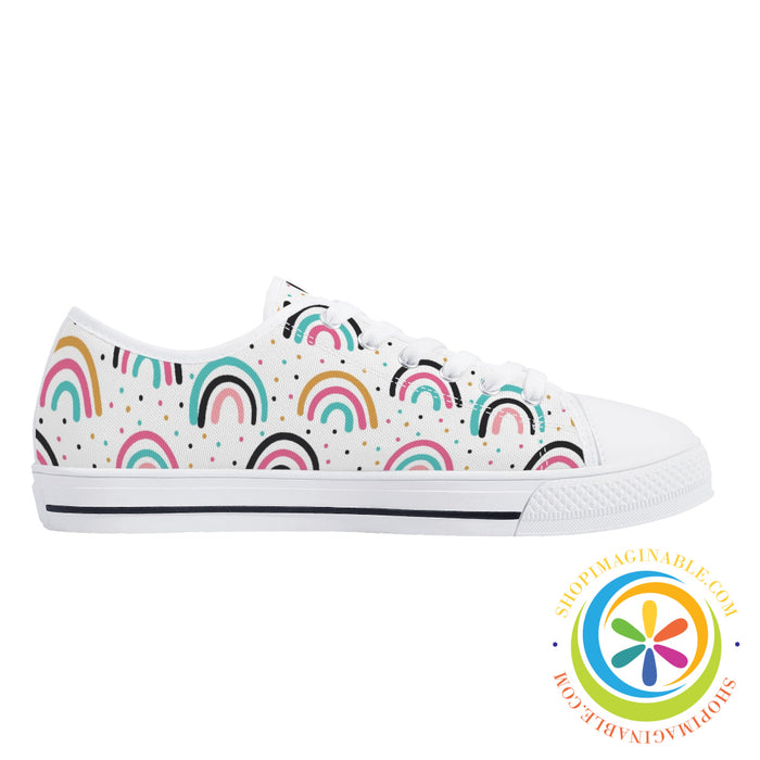 Boho Chic Rainbows Ladies Low Top Canvas Shoes