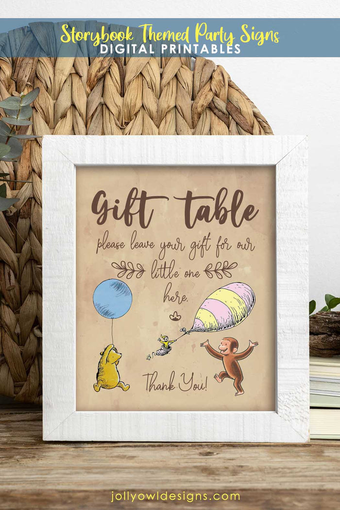 Book Themed Baby Shower Party Sign - Gift Table
