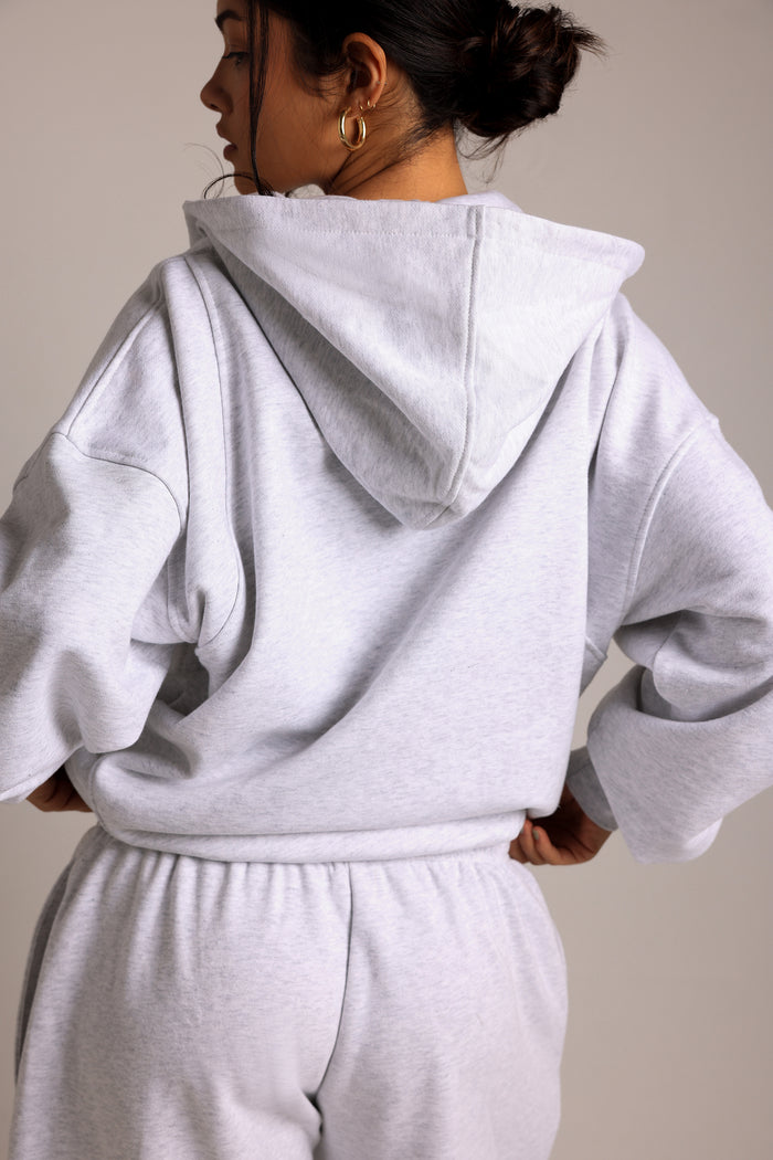 Boyfriend Zip-Up - Light Heather Gray