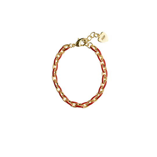 bracelet enamel link - red/gold