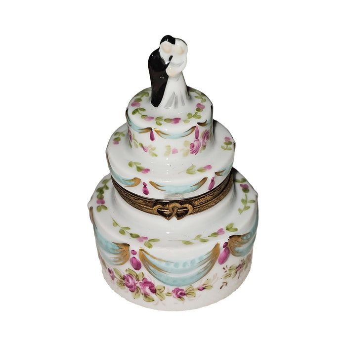 White Wedding Cake Keepsake Porcelain Limoges wedding French Trinket Box