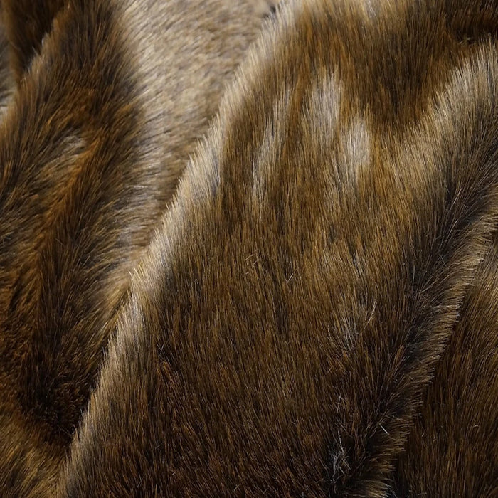 Brown Beaver Bear Short Pile Faux Fur Fabric - Fashion Fabrics LLC