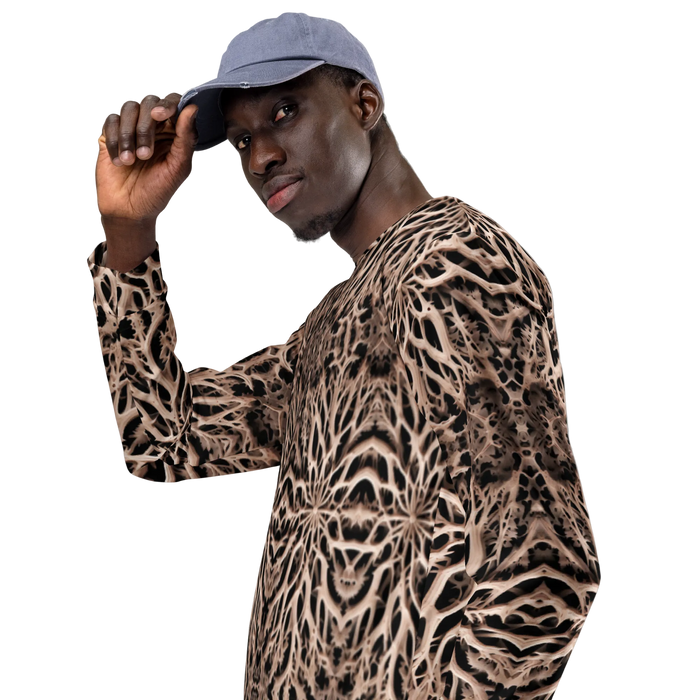 Brown Bones All-Over Print Unisex Sweatshirt — Eco-Friendly Festival & Streetwear