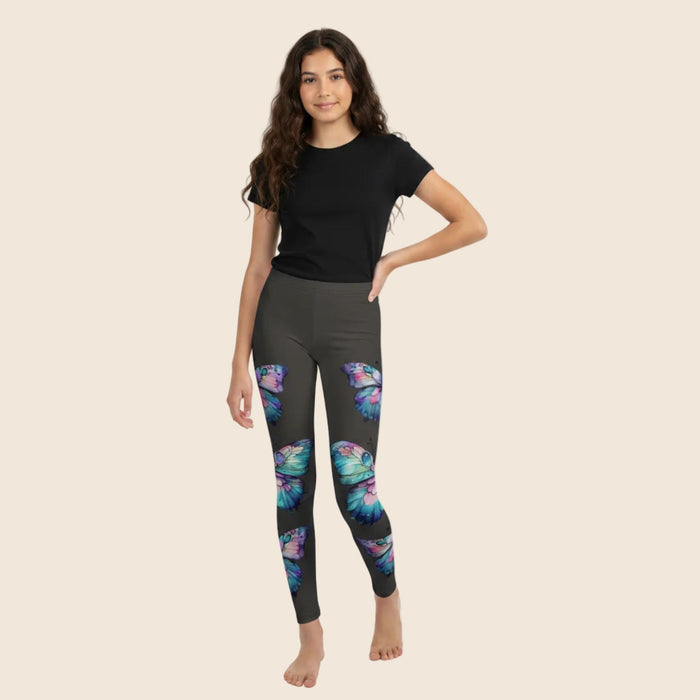 Butterfly Print Youth Leggings | Mommy & Me Matching | Four Way Stretch