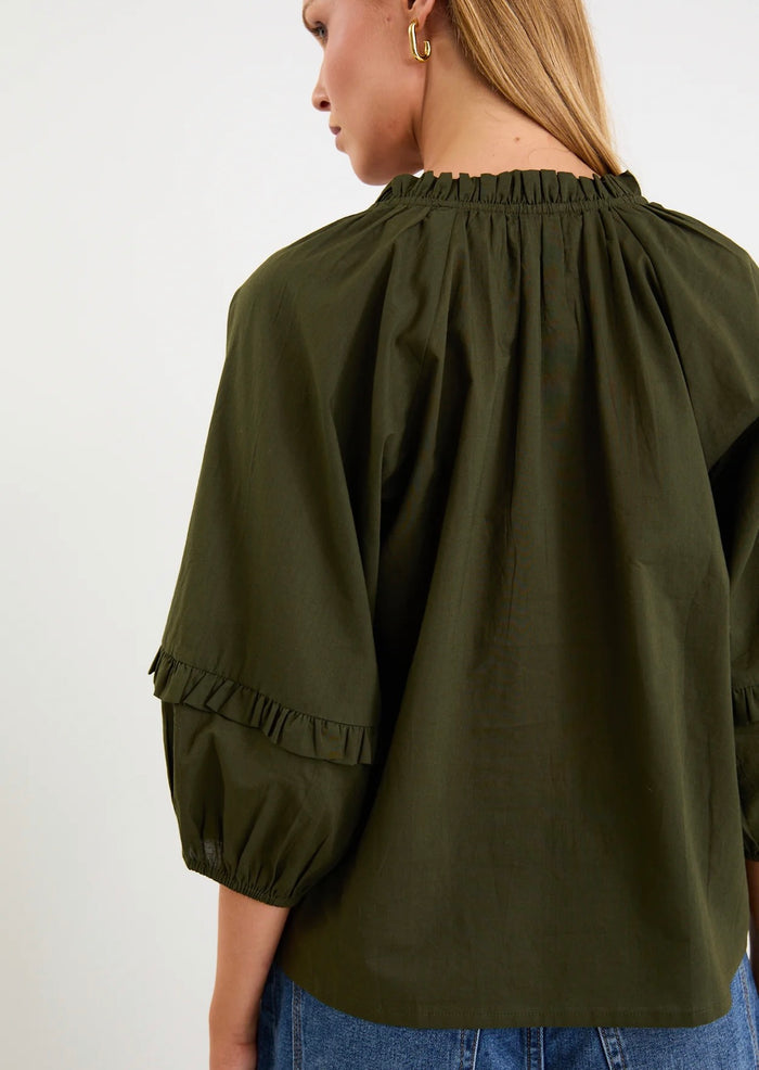 By Rose Luminary Olive Voile Top