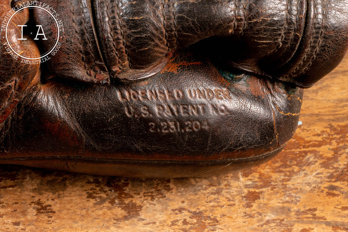 c.1939 Rawlings Three Finger Baseball Mitt