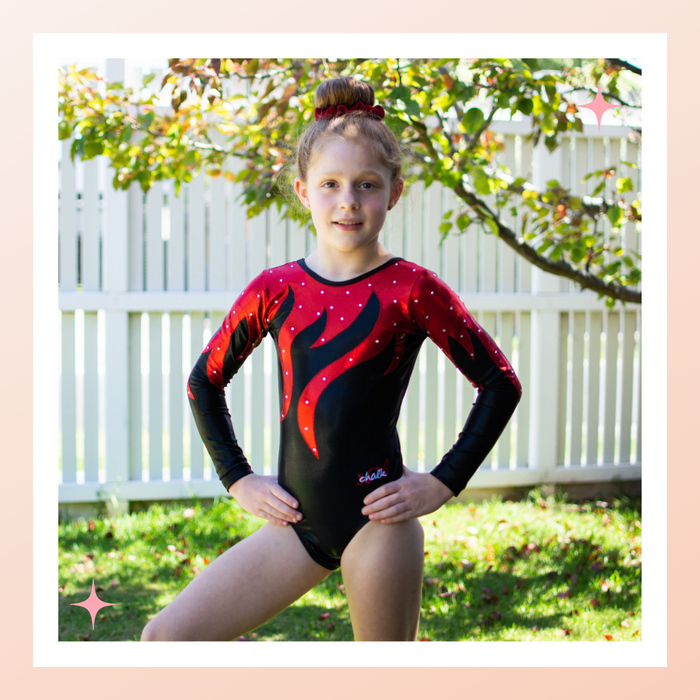 Canterbury Prov Long Sleeve Flame Leotard