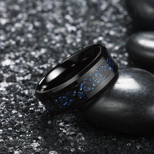 Carbon Fiber Celtic Dragon Ring